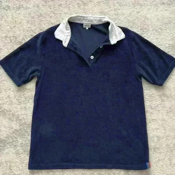 KULE Women’s Terry Polo in Navy - Picture 3 of 7